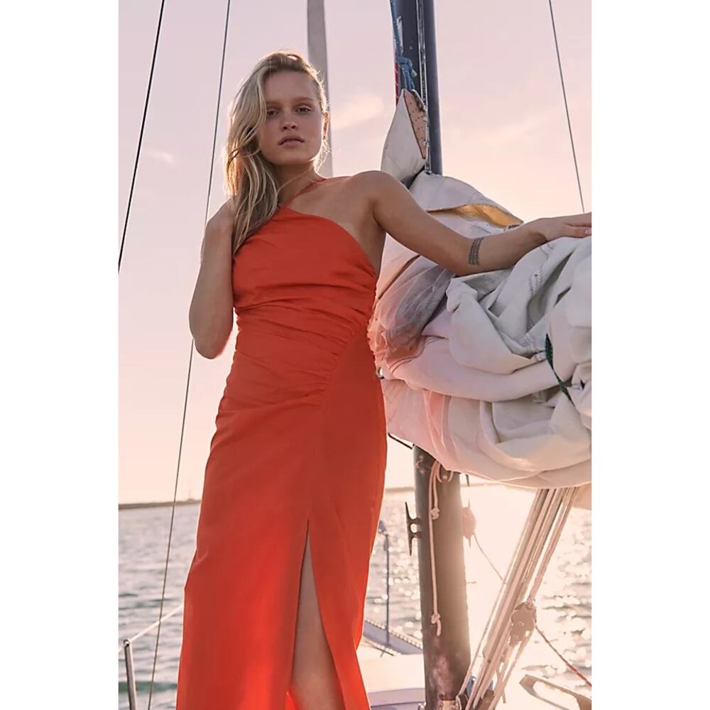 Free‎ People Red Maia Midi Dress Size Large